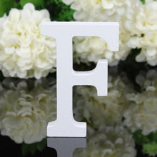 Load image into Gallery viewer, 1pc Diy Freestanding Wood Wooden Letters White Alphabet Wedding Birthday Party Home Decorations Personalised Name Design QQLIFE
