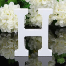 Load image into Gallery viewer, 1pc Diy Freestanding Wood Wooden Letters White Alphabet Wedding Birthday Party Home Decorations Personalised Name Design QQLIFE
