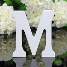 Load image into Gallery viewer, 1pc Diy Freestanding Wood Wooden Letters White Alphabet Wedding Birthday Party Home Decorations Personalised Name Design QQLIFE
