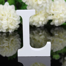 Load image into Gallery viewer, 1pc Diy Freestanding Wood Wooden Letters White Alphabet Wedding Birthday Party Home Decorations Personalised Name Design QQLIFE
