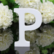 Load image into Gallery viewer, 1pc Diy Freestanding Wood Wooden Letters White Alphabet Wedding Birthday Party Home Decorations Personalised Name Design QQLIFE
