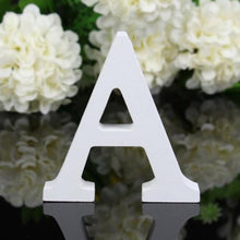 Load image into Gallery viewer, 1pc Diy Freestanding Wood Wooden Letters White Alphabet Wedding Birthday Party Home Decorations Personalised Name Design QQLIFE
