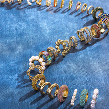 Load image into Gallery viewer, 2021 New Fashion Pearl Ear Cuff Bohemia Stackable C Shaped CZ Rhinestone Small Earcuffs Clip Earrings for Women Wedding Jewelry
