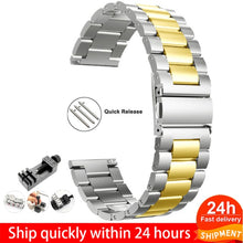Load image into Gallery viewer, 18mm 22mm 20mm 24mm Band Strap For Samsung Galaxy Watch 3 42 46mm gear S3 Active2 Steel for Huawei GT 2 Xiaomi Amazfit BIP GTR 2
