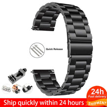 Load image into Gallery viewer, 18mm 22mm 20mm 24mm Band Strap For Samsung Galaxy Watch 3 42 46mm gear S3 Active2 Steel for Huawei GT 2 Xiaomi Amazfit BIP GTR 2
