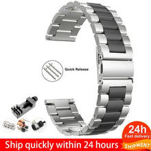 Load image into Gallery viewer, 18mm 22mm 20mm 24mm Band Strap For Samsung Galaxy Watch 3 42 46mm gear S3 Active2 Steel for Huawei GT 2 Xiaomi Amazfit BIP GTR 2
