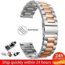 Load image into Gallery viewer, 18mm 22mm 20mm 24mm Band Strap For Samsung Galaxy Watch 3 42 46mm gear S3 Active2 Steel for Huawei GT 2 Xiaomi Amazfit BIP GTR 2
