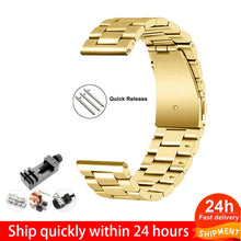 Load image into Gallery viewer, 18mm 22mm 20mm 24mm Band Strap For Samsung Galaxy Watch 3 42 46mm gear S3 Active2 Steel for Huawei GT 2 Xiaomi Amazfit BIP GTR 2
