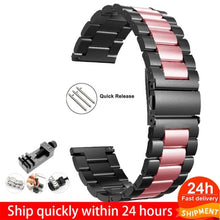 Load image into Gallery viewer, 18mm 22mm 20mm 24mm Band Strap For Samsung Galaxy Watch 3 42 46mm gear S3 Active2 Steel for Huawei GT 2 Xiaomi Amazfit BIP GTR 2
