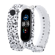 Load image into Gallery viewer, Strap For Xiaomi Mi Band 4 3 5 6 watch band Creative graffiti style Silicone bracelet replacement For XiaoMi band 4 5 Wristband
