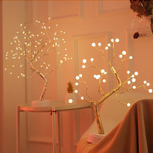 Load image into Gallery viewer, Night Light Home Decoration Bonsai Style Party Cherry Tree Shape LED Light DIY Firework Christmas Gift Plants Switch Copper
