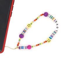 Load image into Gallery viewer, Shinus Phone Chain Lanyard Beads Mobile Phone Heishi Disc Crystal Beaded Cell Phone Chains 2021 LOVE Letter String Wristband
