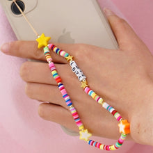 Load image into Gallery viewer, Shinus Phone Chain Lanyard Beads Mobile Phone Heishi Disc Crystal Beaded Cell Phone Chains 2021 LOVE Letter String Wristband
