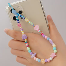 Load image into Gallery viewer, Shinus Phone Chain Lanyard Beads Mobile Phone Heishi Disc Crystal Beaded Cell Phone Chains 2021 LOVE Letter String Wristband
