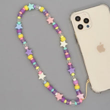 Load image into Gallery viewer, Shinus Phone Chain Lanyard Beads Mobile Phone Heishi Disc Crystal Beaded Cell Phone Chains 2021 LOVE Letter String Wristband
