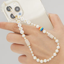 Load image into Gallery viewer, Shinus Phone Chain Lanyard Beads Mobile Phone Heishi Disc Crystal Beaded Cell Phone Chains 2021 LOVE Letter String Wristband
