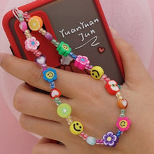 Load image into Gallery viewer, Shinus Phone Chain Lanyard Beads Mobile Phone Heishi Disc Crystal Beaded Cell Phone Chains 2021 LOVE Letter String Wristband
