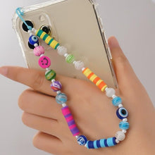 Load image into Gallery viewer, Shinus Phone Chain Lanyard Beads Mobile Phone Heishi Disc Crystal Beaded Cell Phone Chains 2021 LOVE Letter String Wristband

