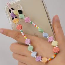 Load image into Gallery viewer, Shinus Phone Chain Lanyard Beads Mobile Phone Heishi Disc Crystal Beaded Cell Phone Chains 2021 LOVE Letter String Wristband
