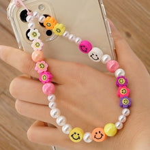 Load image into Gallery viewer, Shinus Phone Chain Lanyard Beads Mobile Phone Heishi Disc Crystal Beaded Cell Phone Chains 2021 LOVE Letter String Wristband
