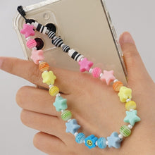 Load image into Gallery viewer, Shinus Phone Chain Lanyard Beads Mobile Phone Heishi Disc Crystal Beaded Cell Phone Chains 2021 LOVE Letter String Wristband

