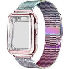 Load image into Gallery viewer, Milanese Watch Band + Case For Apple Watch Series 6 SE 5 4 40mm 44mm 38mm 42mm Stainless Steel Strap Wrist Bracelet for iwatch
