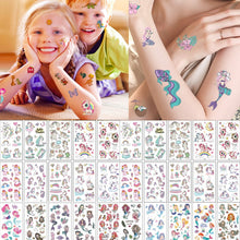 Load image into Gallery viewer, 10 Sheets/Set Children Cute Cartoon Unicorn Temporary Tattoo Stickers Baby Shower Kids Body Makeup Sticker Tattoos Football
