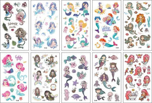 10 Sheets/Set Children Cute Cartoon Unicorn Temporary Tattoo Stickers Baby Shower Kids Body Makeup Sticker Tattoos Football