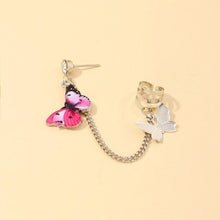Load image into Gallery viewer, 2021 Fashion Butterfly Clip Earrings Ear hook Stainless Steel Ear Clips Double pierced Earring Earrings Women Girls Jewelry
