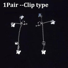 Load image into Gallery viewer, 2021 Fashion Butterfly Clip Earrings Ear hook Stainless Steel Ear Clips Double pierced Earring Earrings Women Girls Jewelry
