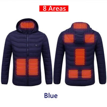 Load image into Gallery viewer, Men 9 Areas Heated Jacket USB Winter Outdoor Electric Heating Jackets Warm Sprots Thermal Coat Clothing Heatable Cotton jacket

