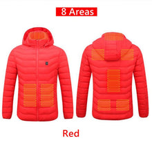 Load image into Gallery viewer, Men 9 Areas Heated Jacket USB Winter Outdoor Electric Heating Jackets Warm Sprots Thermal Coat Clothing Heatable Cotton jacket
