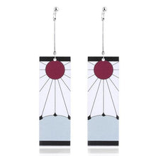 Load image into Gallery viewer, Fashion Acrylic Tanjiro Earrings Demon Slayer Earrings Anime Cosplay Props Hanafuda Drop Long Earrings for Women Jewelry
