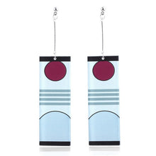 Load image into Gallery viewer, Fashion Acrylic Tanjiro Earrings Demon Slayer Earrings Anime Cosplay Props Hanafuda Drop Long Earrings for Women Jewelry

