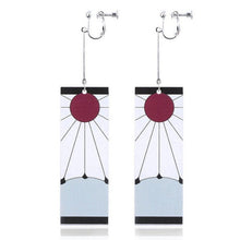Load image into Gallery viewer, Fashion Acrylic Tanjiro Earrings Demon Slayer Earrings Anime Cosplay Props Hanafuda Drop Long Earrings for Women Jewelry
