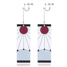 Load image into Gallery viewer, Fashion Acrylic Tanjiro Earrings Demon Slayer Earrings Anime Cosplay Props Hanafuda Drop Long Earrings for Women Jewelry
