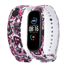 Load image into Gallery viewer, Sport Strap For Xiaomi Mi Band 3 4 5 6 Silicone Wristband Replace Mi band 4 Graffiti style Bracelet For Mi Band 6 band 5 straps
