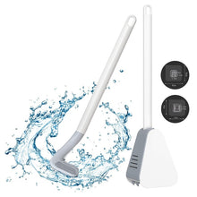 Load image into Gallery viewer, Silicone Bristles Toilet Brush and Holder for Bathroom Storage and Organization Compact Wall Hang Cleaning Kit WC Accessories
