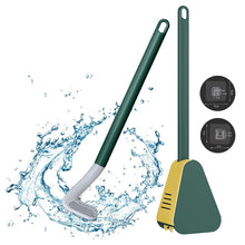 Load image into Gallery viewer, Silicone Bristles Toilet Brush and Holder for Bathroom Storage and Organization Compact Wall Hang Cleaning Kit WC Accessories

