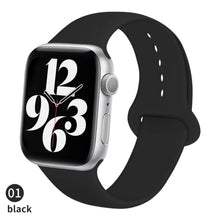 Load image into Gallery viewer, Silicone Strap For Apple Watch band 6 44mm 42mm 40mm 38mm Smart rubber watchband bracelet iWatch band for Series 6 SE 5 4 3 2 se
