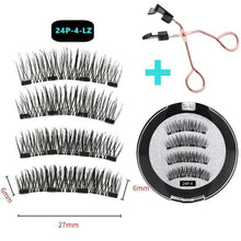 Load image into Gallery viewer, 3D magnetic eyelashes With 3/4 Magnets handmade makeup Mink eyelashes extended false eyelashes Reusable false eyelashes Dropship
