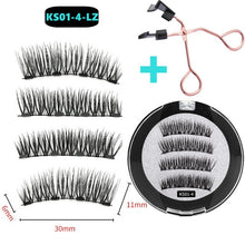 Load image into Gallery viewer, 3D magnetic eyelashes With 3/4 Magnets handmade makeup Mink eyelashes extended false eyelashes Reusable false eyelashes Dropship
