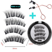 Load image into Gallery viewer, 3D magnetic eyelashes With 3/4 Magnets handmade makeup Mink eyelashes extended false eyelashes Reusable false eyelashes Dropship

