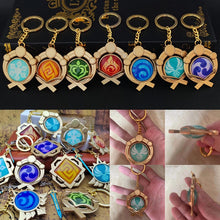 Load image into Gallery viewer, Game Genshin Impact Vision Lnazuma Ganyu Keqing Wendi Xiao Keychain Luminous 7 Element Weapons Eye Of Original God Toy KeyRing
