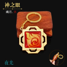Load image into Gallery viewer, Game Genshin Impact Vision Lnazuma Ganyu Keqing Wendi Xiao Keychain Luminous 7 Element Weapons Eye Of Original God Toy KeyRing
