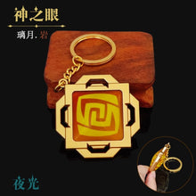 Load image into Gallery viewer, Game Genshin Impact Vision Lnazuma Ganyu Keqing Wendi Xiao Keychain Luminous 7 Element Weapons Eye Of Original God Toy KeyRing
