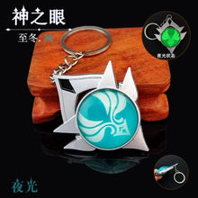 Load image into Gallery viewer, Game Genshin Impact Vision Lnazuma Ganyu Keqing Wendi Xiao Keychain Luminous 7 Element Weapons Eye Of Original God Toy KeyRing
