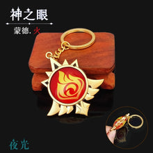Load image into Gallery viewer, Game Genshin Impact Vision Lnazuma Ganyu Keqing Wendi Xiao Keychain Luminous 7 Element Weapons Eye Of Original God Toy KeyRing
