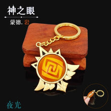 Load image into Gallery viewer, Game Genshin Impact Vision Lnazuma Ganyu Keqing Wendi Xiao Keychain Luminous 7 Element Weapons Eye Of Original God Toy KeyRing

