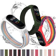 Load image into Gallery viewer, Nylon loop for xiaomi mi band 4 3 strap Sport Bracelet smartwatch Belt pulsera correa xiaomi strap Wristband for Miband 6 5 band
